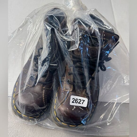 VTG Dr. Martens 9763 Brown Ankle Boots Chunky 7 Eye men’s size 8 Women’s size 10 main image 6